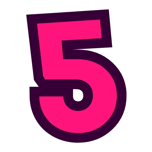 5️⃣ Эмодзи «Фуксиана цифры» для Telegram