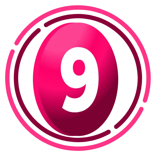 9️⃣ Эмодзи «Фуксиана цифры» для Telegram