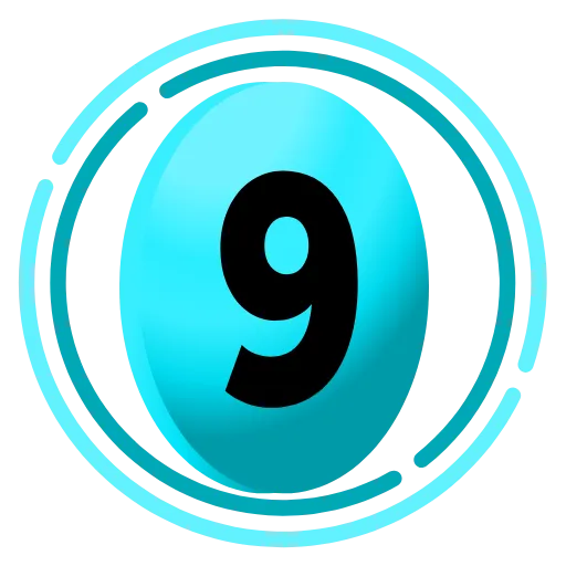 9️⃣ Эмодзи «Фуксиана цифры» для Telegram