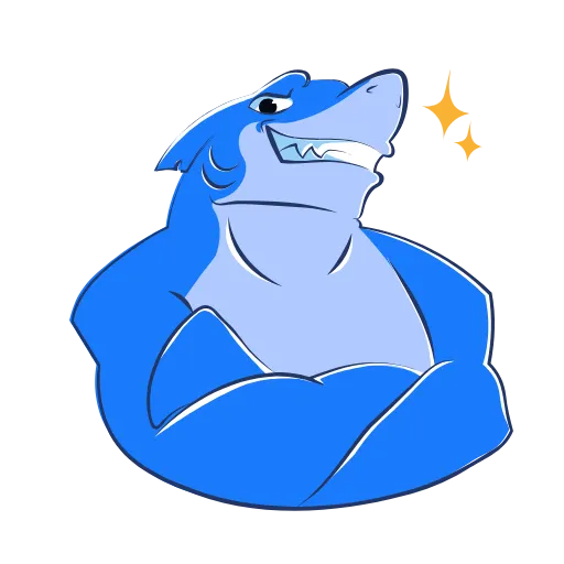 Стикер 35 Funnysharkyemoji