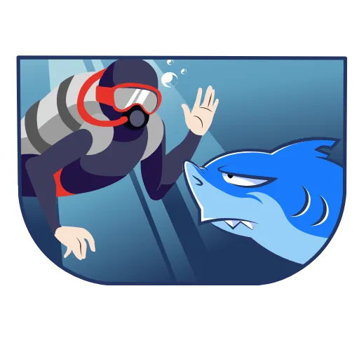 Стикер 25 Funnysharkyemoji