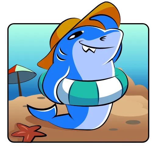 Стикер 42 Funnysharkyemoji