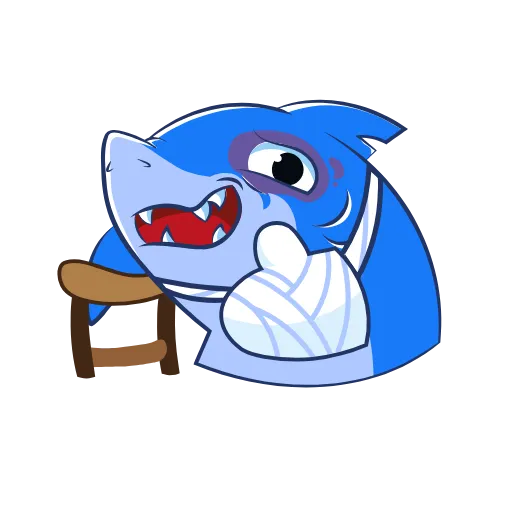 Стикер 3 Funnysharkyemoji