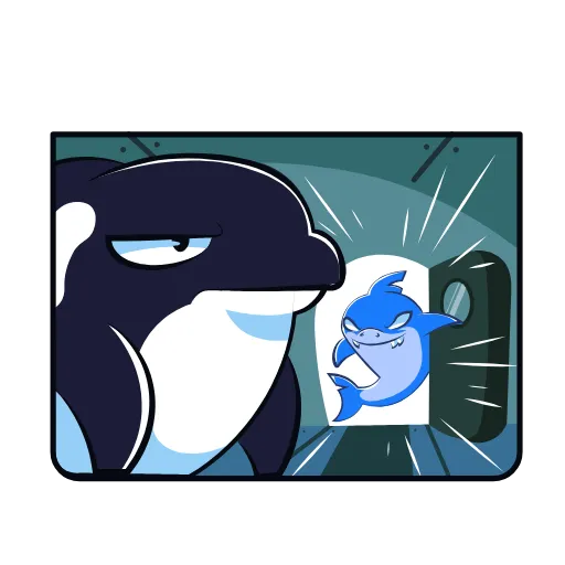Стикер 9 Funnysharkyemoji