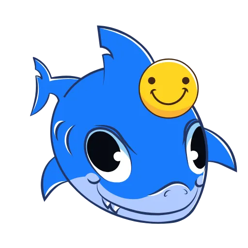 Стикер 32 Funnysharkyemoji