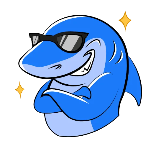 Стикер 37 Funnysharkyemoji