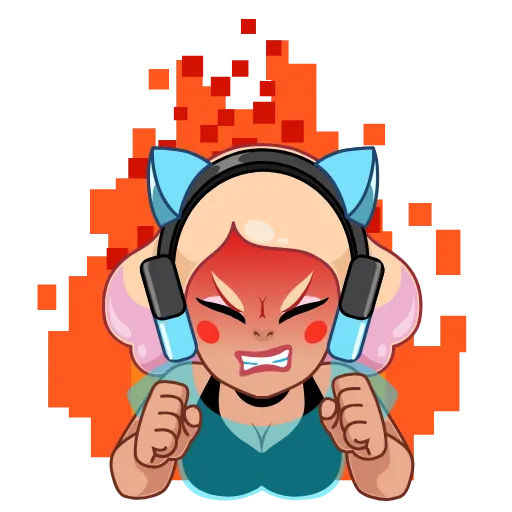 😡 Эмодзи «Gamer Girl» для Telegram