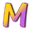 😇 Эмодзи «Желто-фиолетовые буквы» для Telegram