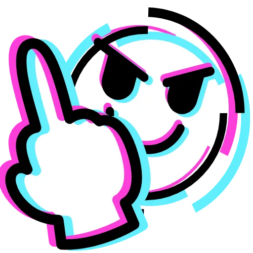Стикер 7 Glitched Emoji