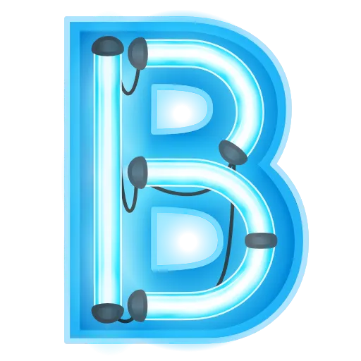 Стикер 3 Glow Font