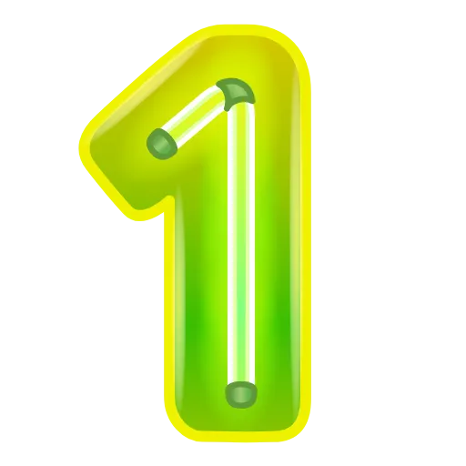 Стикер 29 Glow Font