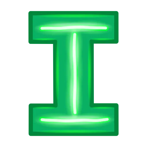 Стикер 10 Glow Font