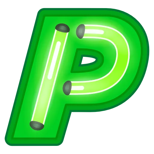 Стикер 17 Glow Font