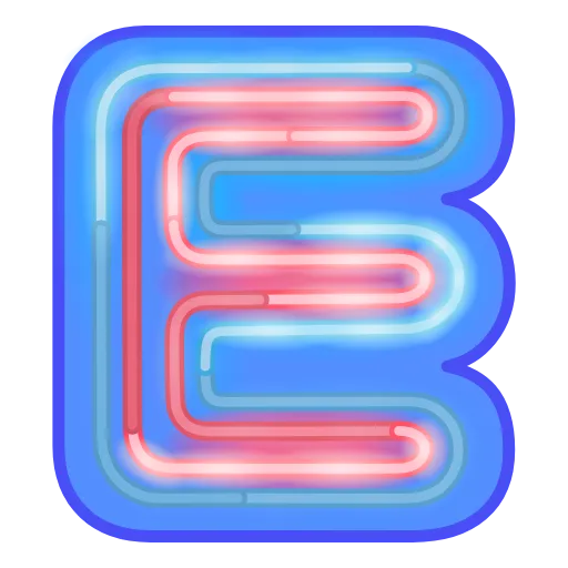 Стикер 6 Glow Font