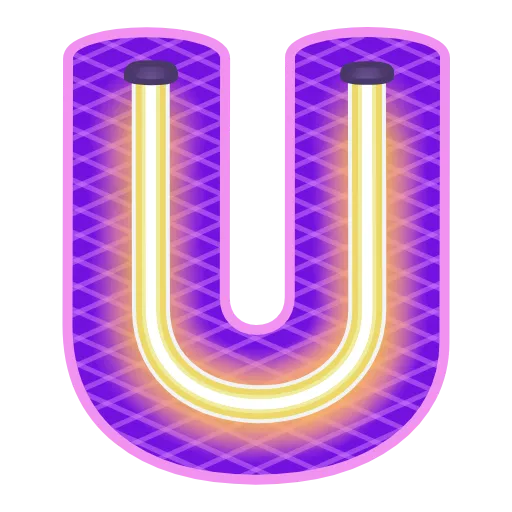 Стикер 22 Glow Font