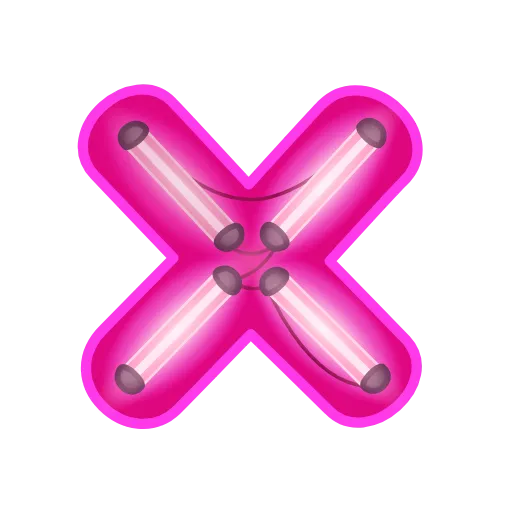 Стикер 46 Glow Font
