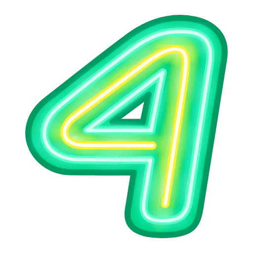 Стикер 32 Glow Font