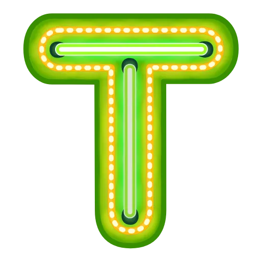 Стикер 21 Glow Font