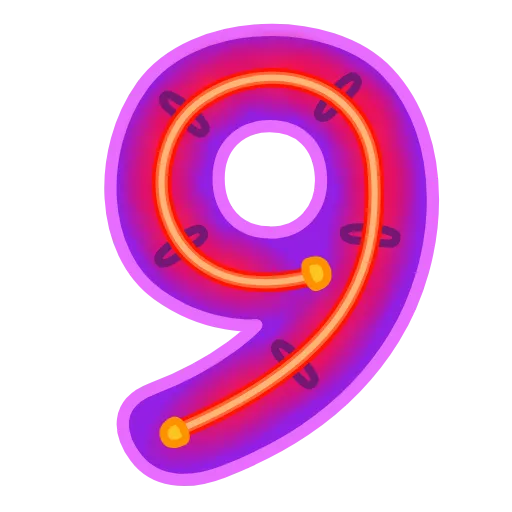 Стикер 37 Glow Font