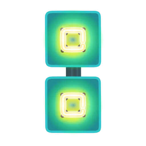 Стикер 52 Glow Font