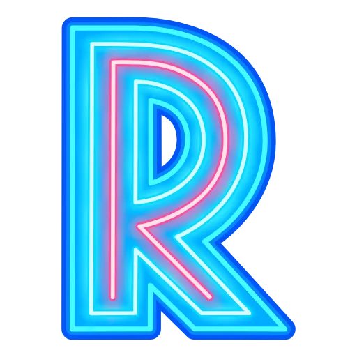 Стикер 19 Glow Font