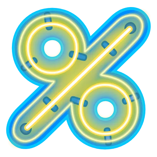 Стикер 40 Glow Font