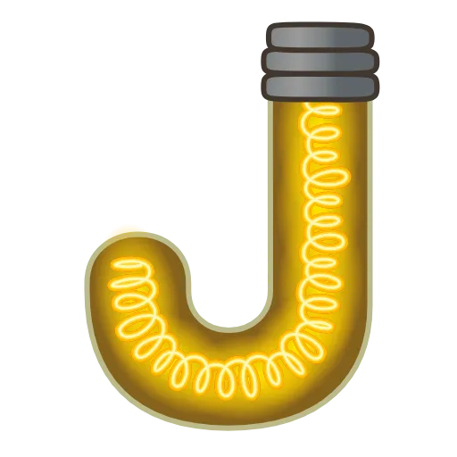 Стикер 11 Glow Font