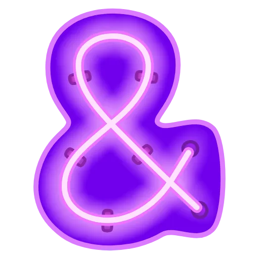 Стикер 43 Glow Font