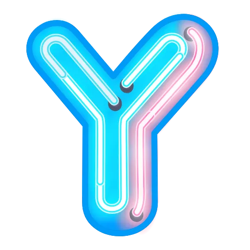 Стикер 26 Glow Font