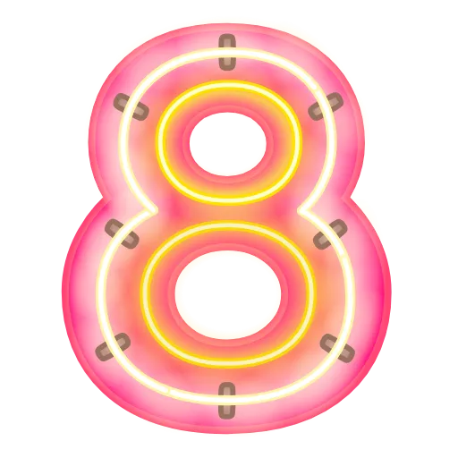 Стикер 36 Glow Font