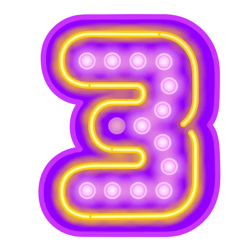 Стикер 31 Glow Font