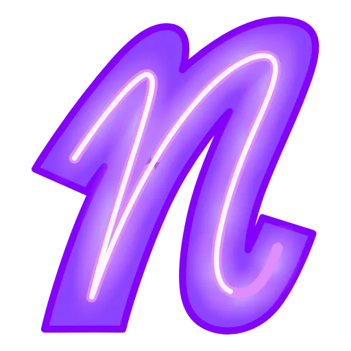 Стикер 15 Glow Font