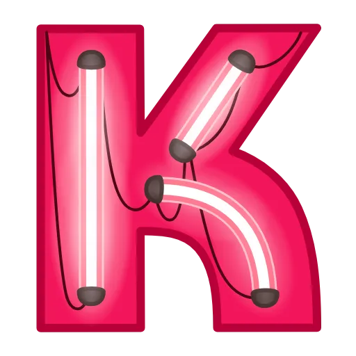 Стикер 12 Glow Font