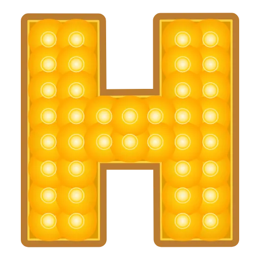 Стикер 8 Glowing Font