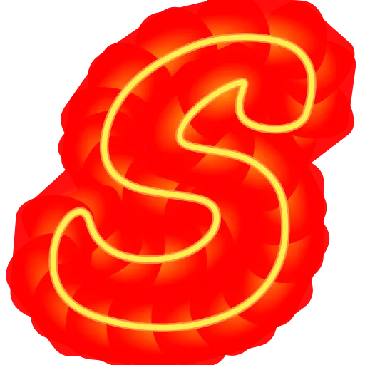 Стикер 19 Glowing Font