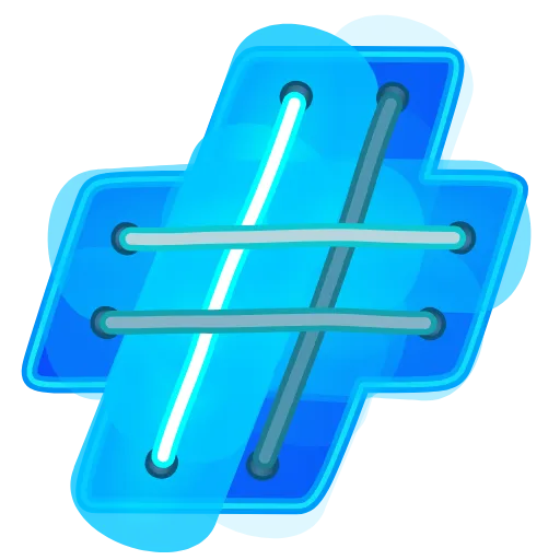 Стикер 41 Glowing Font