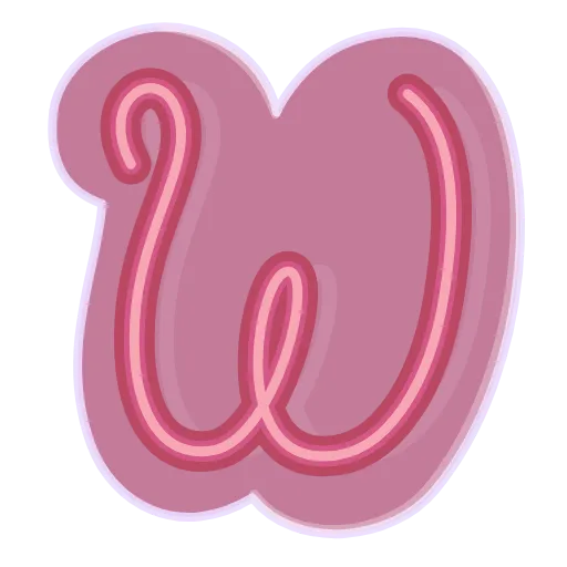 Стикер 23 Glowing Font