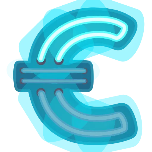 Стикер 58 Glowing Font