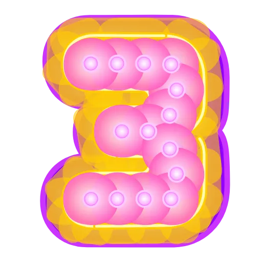 Стикер 30 Glowing Font
