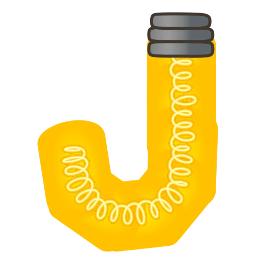 Стикер 10 Glowing Font