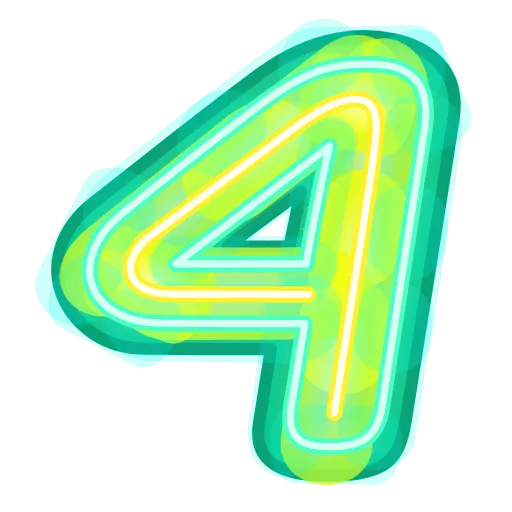 Стикер 31 Glowing Font