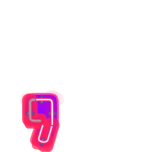 Стикер 49 Glowing Font