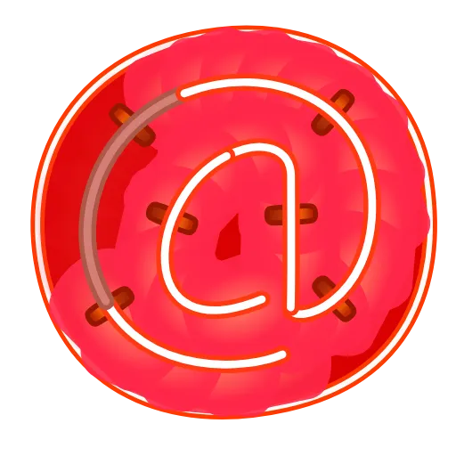 Стикер 40 Glowing Font