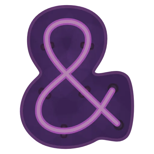 Стикер 42 Glowing Font