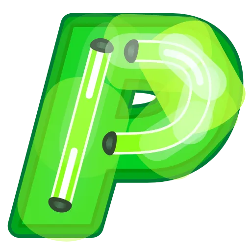 Стикер 16 Glowing Font