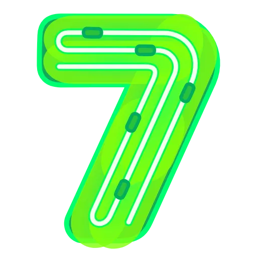 Стикер 34 Glowing Font
