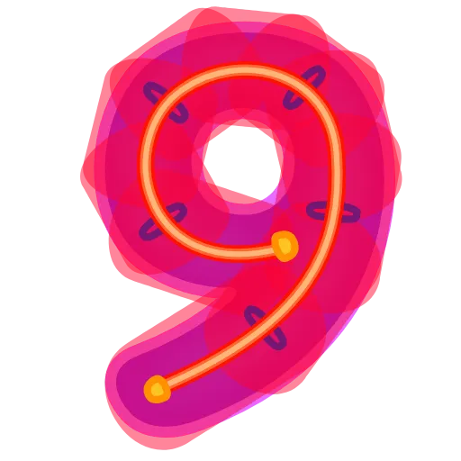 Стикер 36 Glowing Font