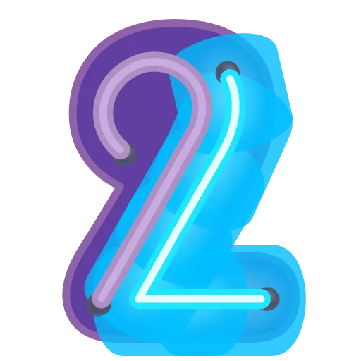 Стикер 29 Glowing Font