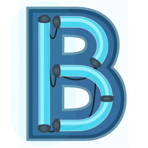 Стикер 2 Glowing Font