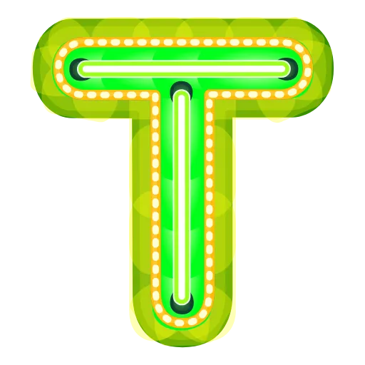 Стикер 20 Glowing Font